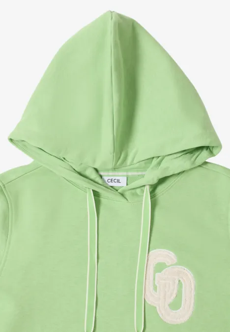 Hoodie mit Stickerei bamboo green Hoodie mit Stickerei bamboo green