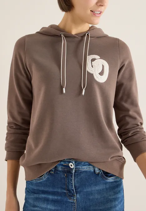 Hoodie mit Stickerei urban taupe Hoodie mit Stickerei urban taupe