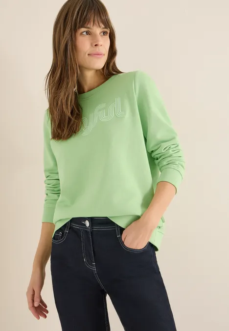 Sweatshirt mit Stickerei bamboo green