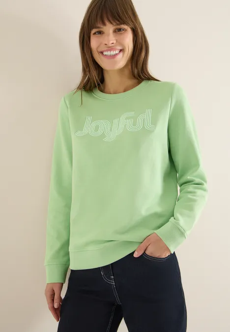 Sweatshirt mit Stickerei bamboo green