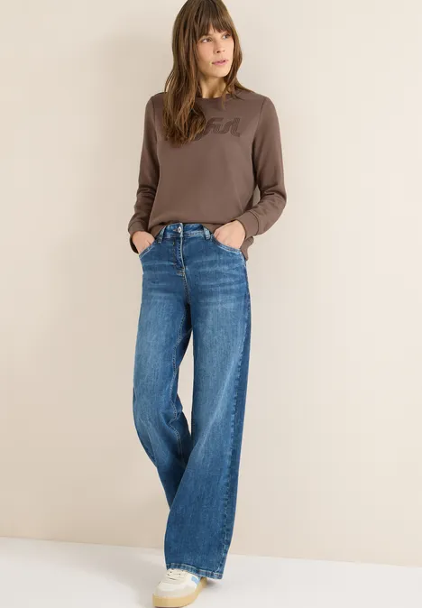 Sweatshirt mit Stickerei urban taupe