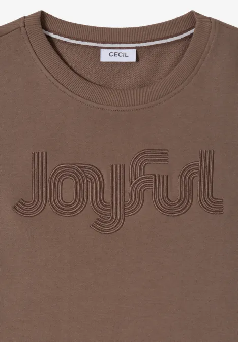 Sweatshirt mit Stickerei urban taupe