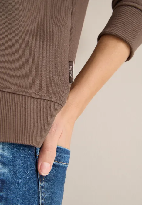 Sweatshirt mit Stickerei urban taupe