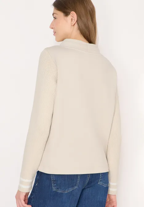Sweat-shirt avec manches en tricot pearl beige Sweat-shirt avec manches en tricot pearl beige