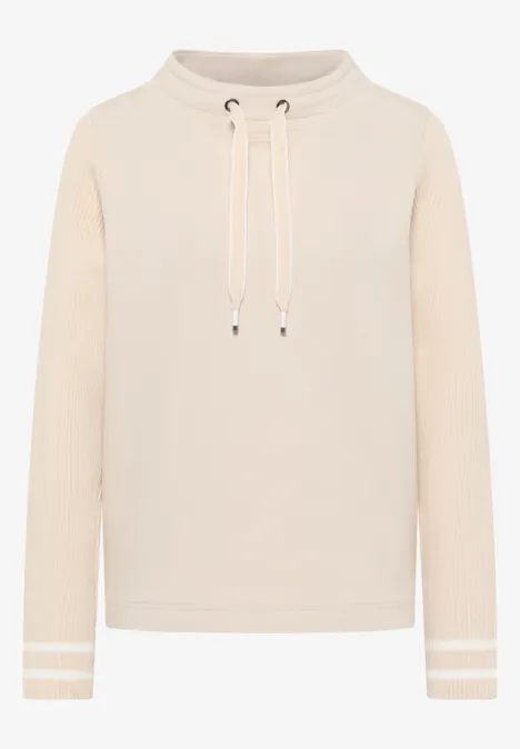 Sweat-shirt avec manches en tricot pearl beige Sweat-shirt avec manches en tricot pearl beige