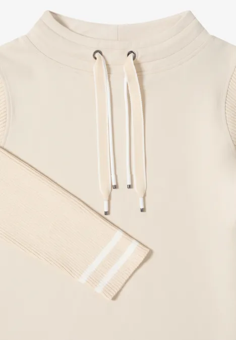 Sweat-shirt avec manches en tricot pearl beige Sweat-shirt avec manches en tricot pearl beige