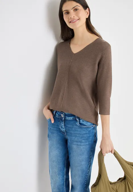Strukturpullover coffee taupe
