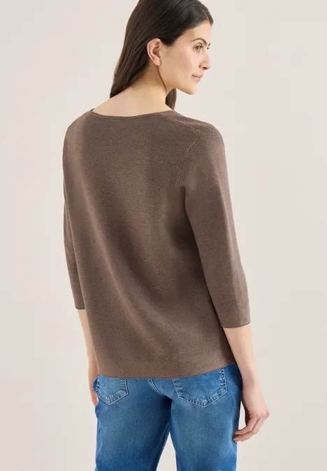 Strukturpullover coffee taupe