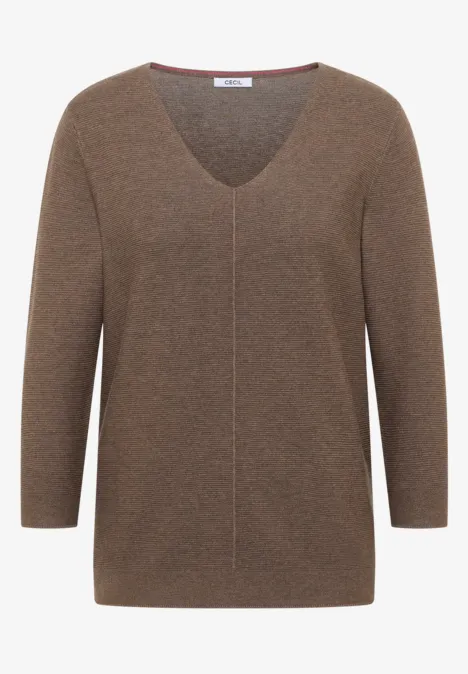 Strukturpullover coffee taupe