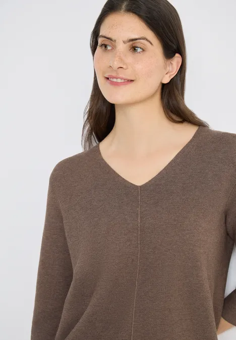 Strukturpullover coffee taupe