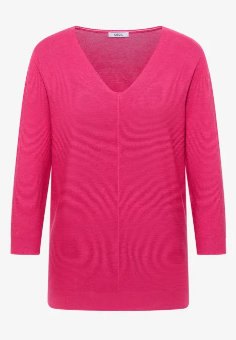 Pull structuré beetroot pink