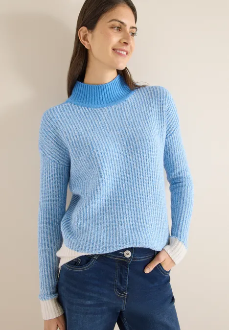 Doux pull-over Mouline fountain blue Doux pull-over Mouline fountain blue