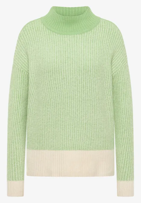 Doux pull-over Mouline bamboo green Doux pull-over Mouline bamboo green