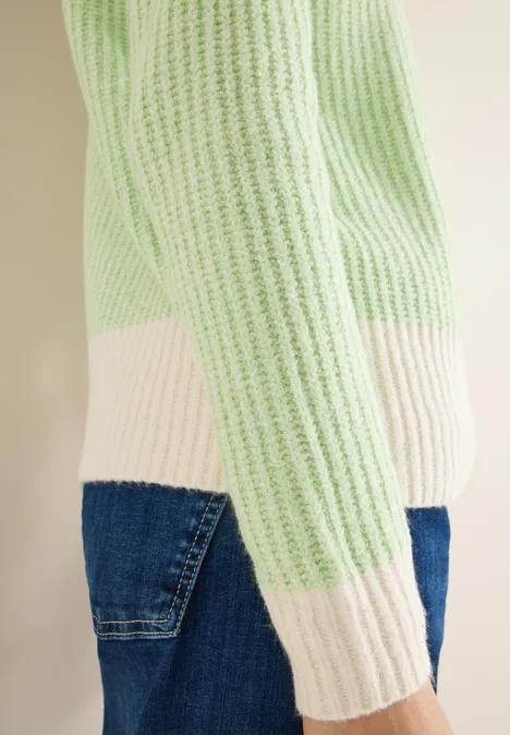 Doux pull-over Mouline bamboo green Doux pull-over Mouline bamboo green