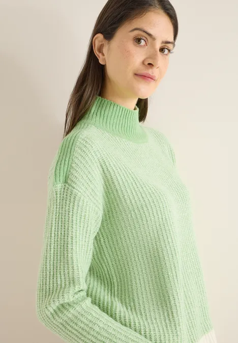 Doux pull-over Mouline bamboo green Doux pull-over Mouline bamboo green