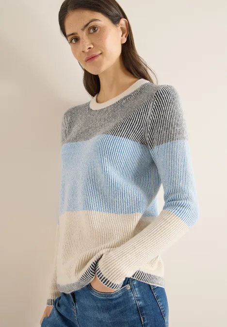 Softer Streifen Pullover universal blue
