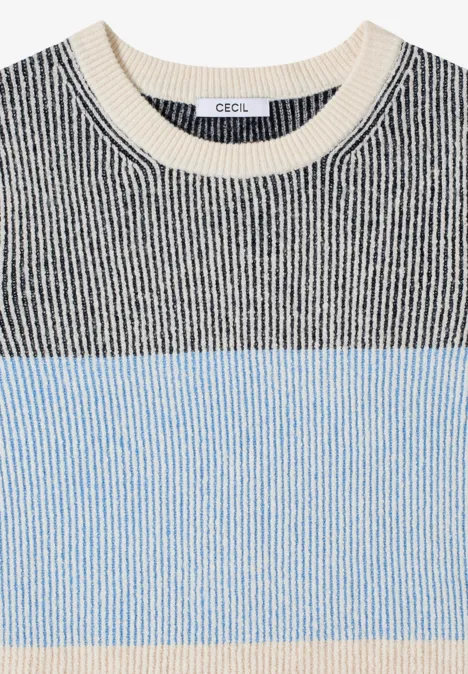 Softer Streifen Pullover universal blue