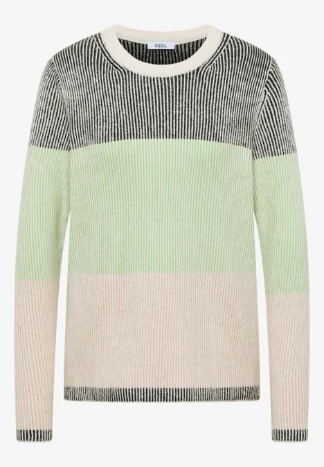 Softer Streifen Pullover raw khaki