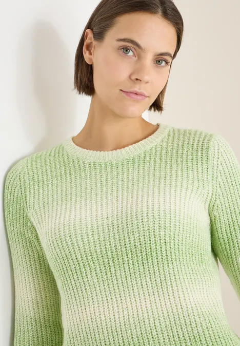 Space Dye Pullover bamboo green melange