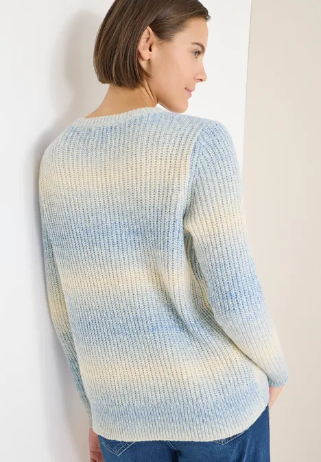 Space Dye Pullover fountain blue melange