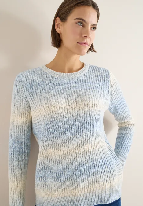 Space Dye Pullover fountain blue melange