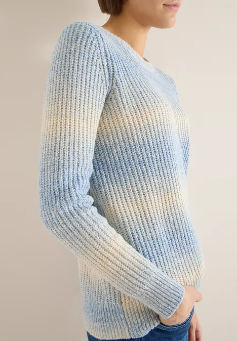 Space Dye Pullover fountain blue melange