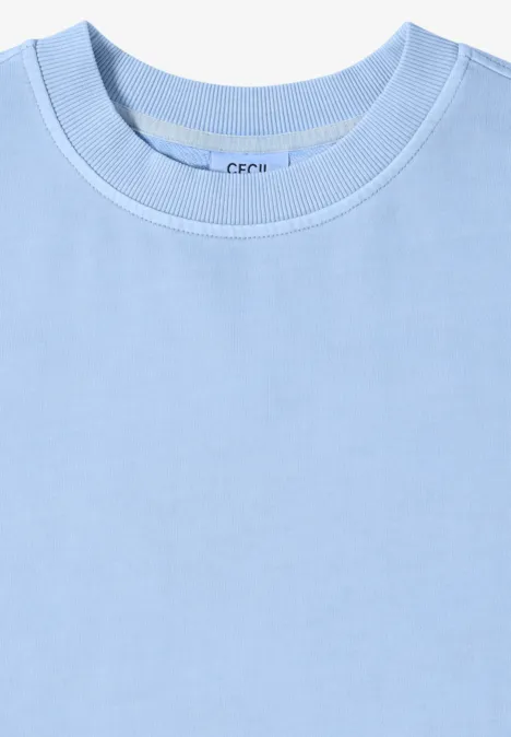 Sweat-shirt à manches courtes au look "Garment dye fresh water blue