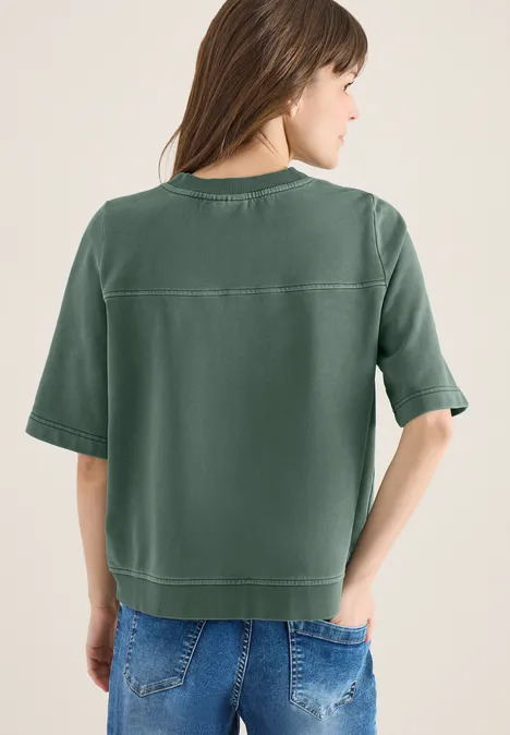 Sweat-shirt à manches courtes au look "Garment dye just khaki