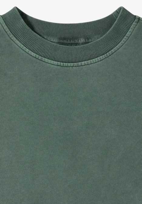 Sweat-shirt à manches courtes au look "Garment dye just khaki