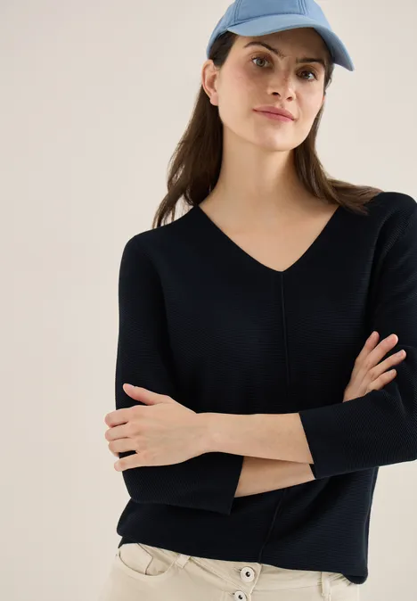 Strukturpullover universal blue