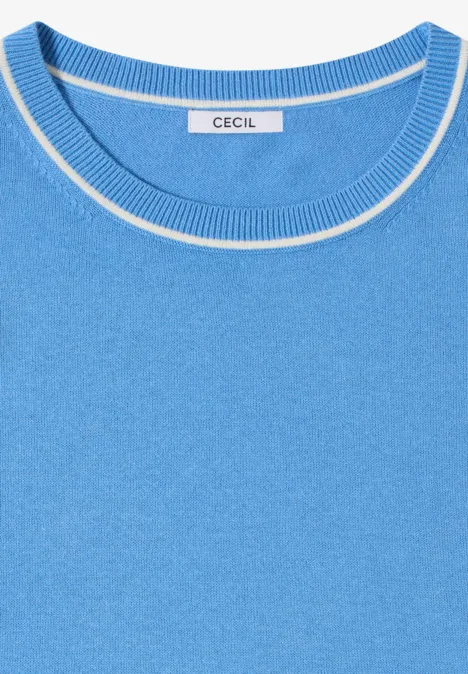 Pullover mit Kontrastdetails fountain blue