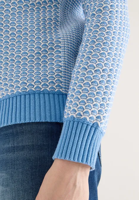 Two-Tone Pullover fountain blue
