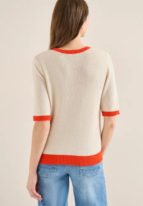 Bouclé Pullover cherry tomato orange