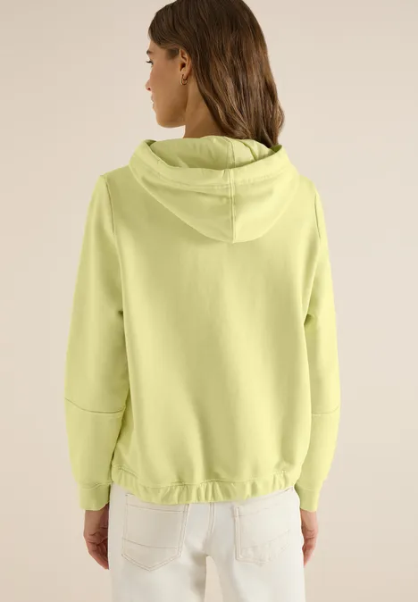 Hoodie met borduursel iced yellow