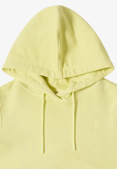 Hoodie met borduursel iced yellow