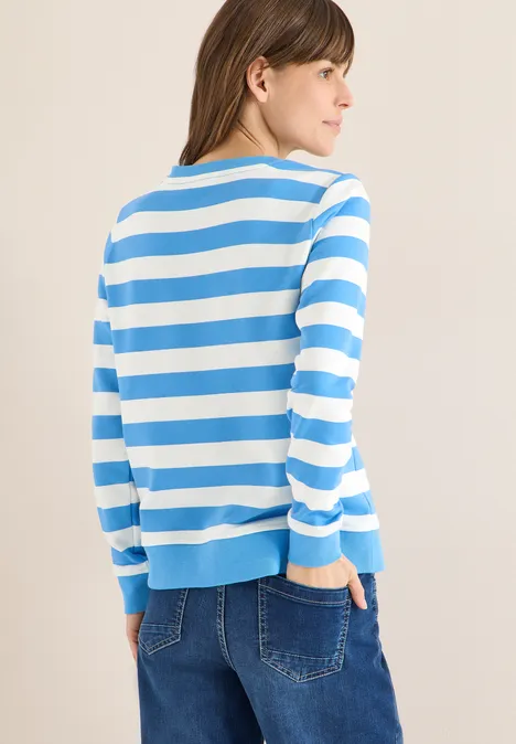 Gestreept sweatshirt fountain blue