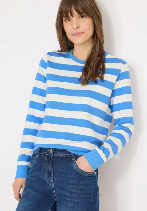 Gestreept sweatshirt fountain blue