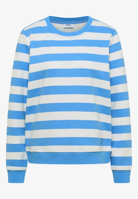 Gestreept sweatshirt fountain blue