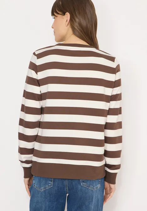 Gestreept sweatshirt urban taupe