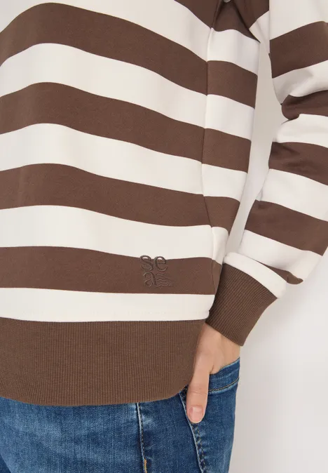 Gestreept sweatshirt urban taupe