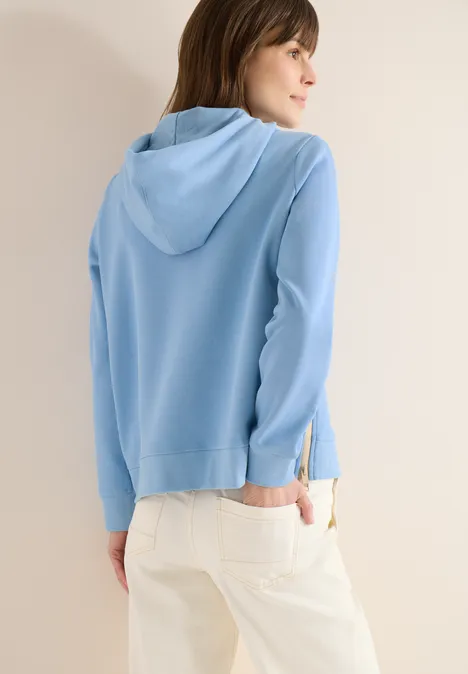 Hoodie mit Zipper-Details cloud blue