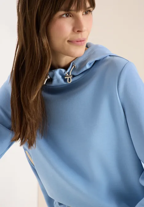 Hoodie mit Zipper-Details cloud blue