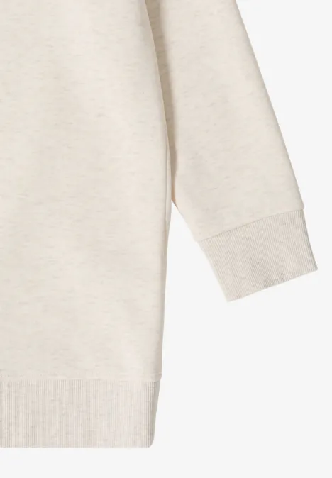 Lange hoodie pearl beige mel.