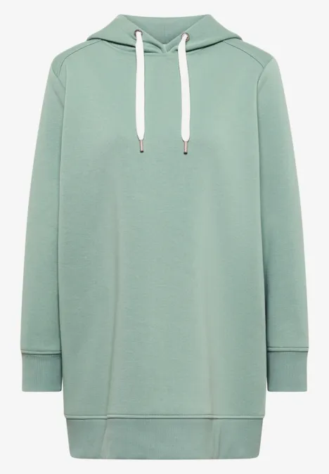 Lange hoodie smoke salvia