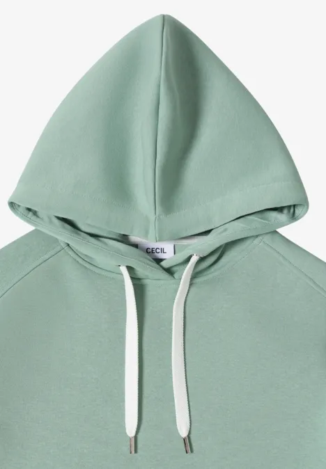 Lange hoodie smoke salvia