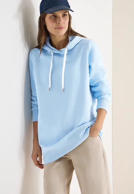 Lange hoodie light sky blue