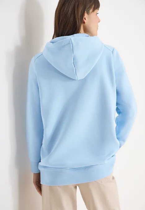 Lange hoodie light sky blue