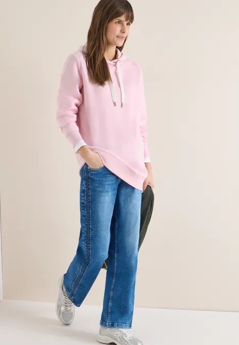 Lange hoodie light blush rose