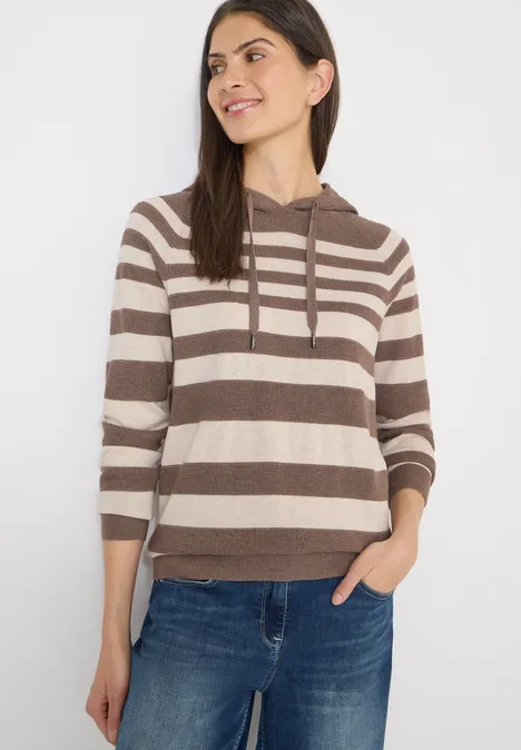 Hoodie à rayures structurées urban taupe melange