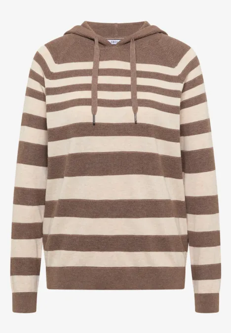 Hoodie à rayures structurées urban taupe melange